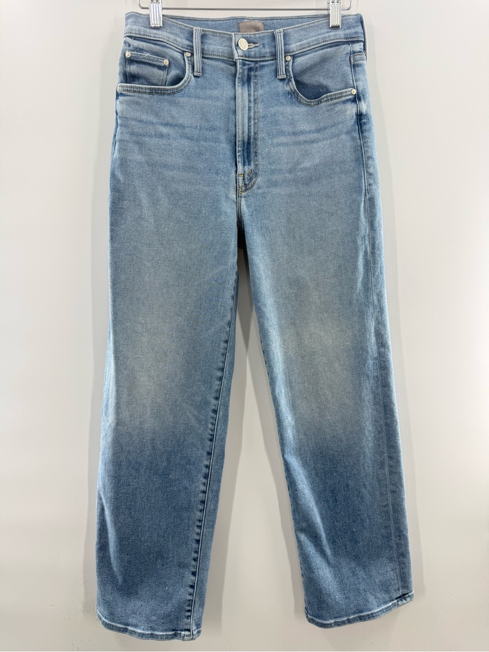 Mother The Rambler Preppy High Waisted Zip Ankle Jeans in Country Line Wash 26 - Picture 2 of 16